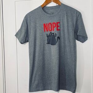 The Oatmeal Nope Cat Gray Graphic Short Sleeve Tee Shirt MD
